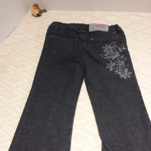 Calvin Klein pinstripe jeans with flowers - Picture 1 of 9